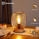 چراغ خواب قفسی با پایه چوبی و طراحی دکوراتیو